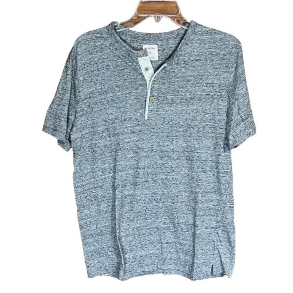 Merona Medium Button Front T-Shirt - Heather Grey